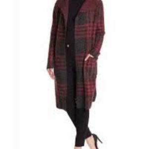 CYRUS RED PLAID CARDIGAN